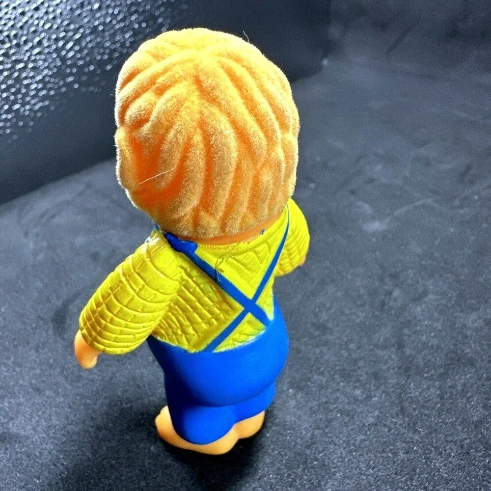 Little People Fisher Price Bear‎ Figure  Wheelbarrow Blue Overalls Yellow Shirt